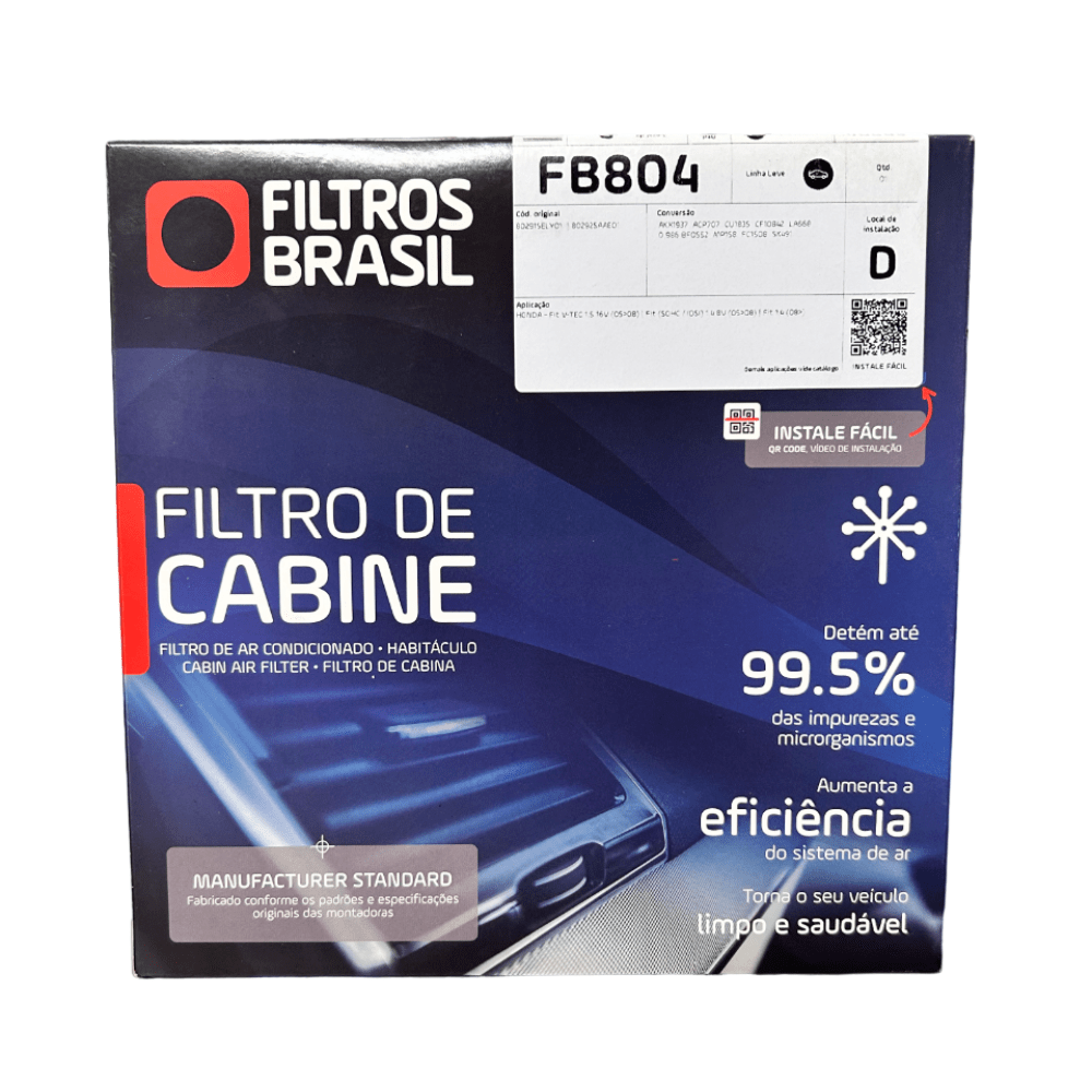 ELEMENTO DO FILTRO DE AR DA CABINE - FILTROS BRASIL - FB850